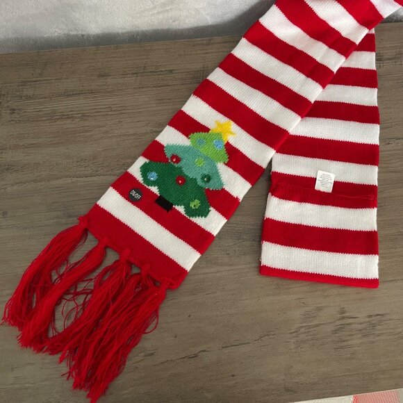 Lots a Lites Novelty Flashing Lights Scarf Christmas Tree Fringe - Picture 2 of 9